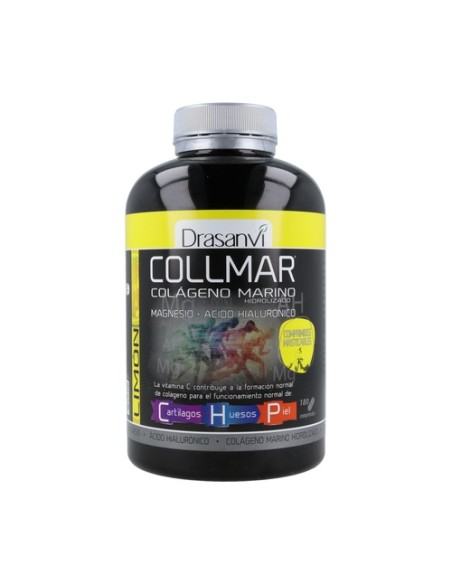 Collmar colágeno marino con magnesio (sabor limón) 180 comprimidos (Limón) Drasanvi