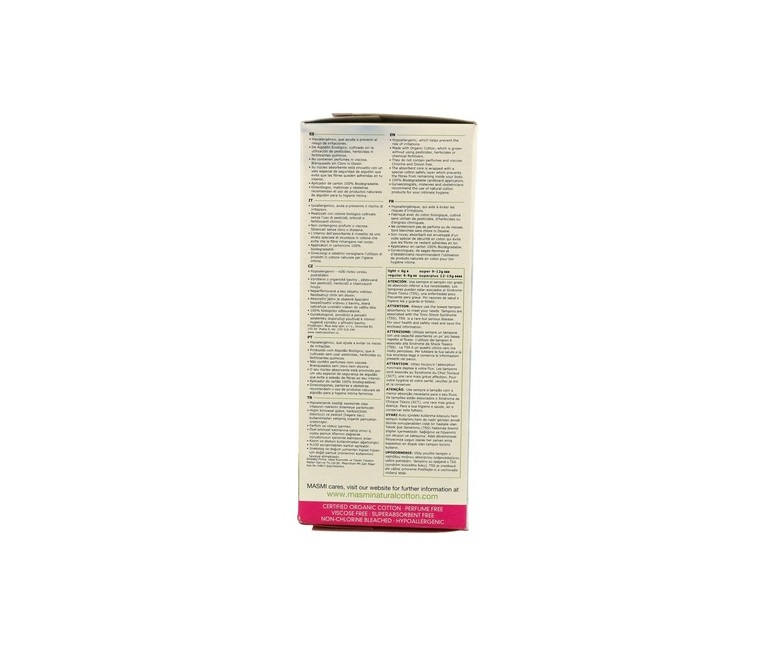 Tampones Light 18 unidades Masmi Natural Cotton