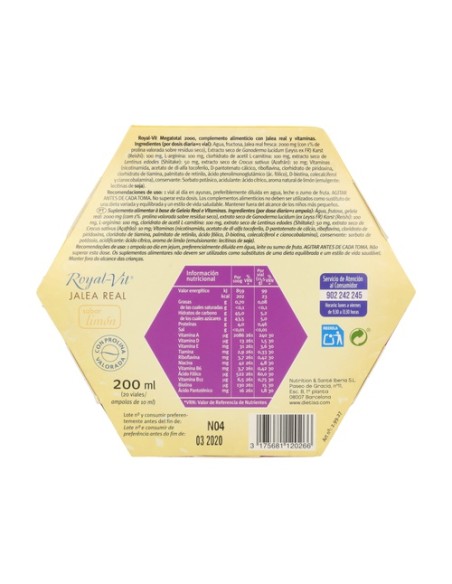 Royal Vit Mega Total Jalea Real 20 ampollas de 2000mg Dietisa