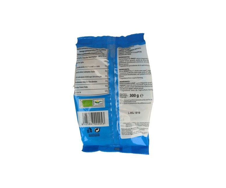 Galletas Fibravi de Coco y Vainilla Bio 300 g Sanavi
