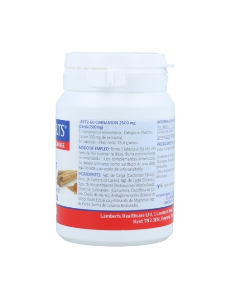 Canela 60 tabletas de 2500mg Lamberts