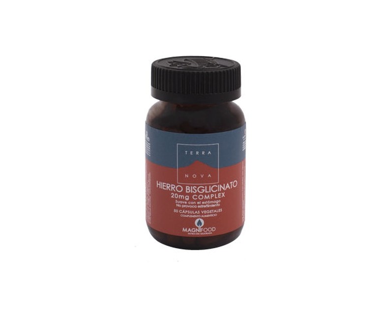 Hierro Bisglicinato 50 cápsulas vegetales de 20mg Terranova