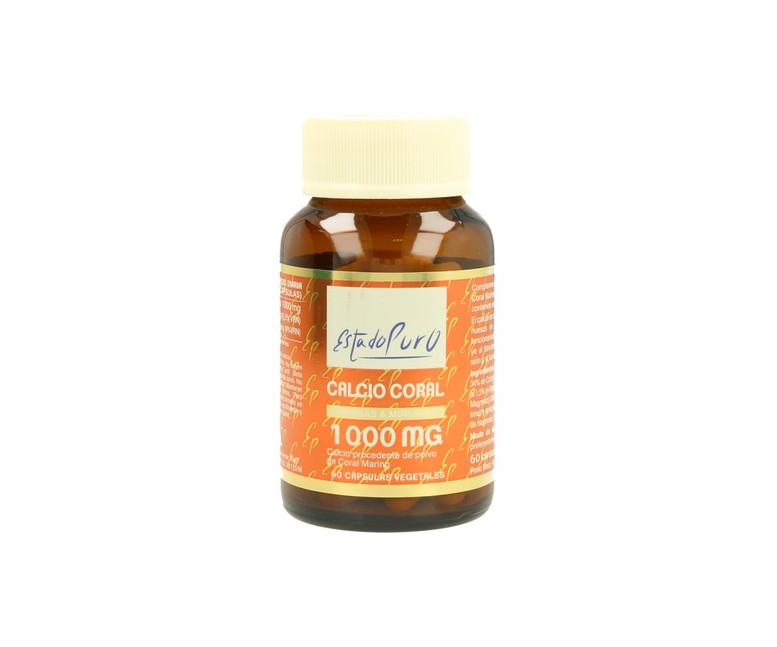 Calcio coral 1000 mg 60 cápsulas vegetales de 695mg Estado Puro