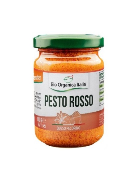 Pesto rosso de tomates secos con pecorino y almendras 130 g Bio Organica Italia