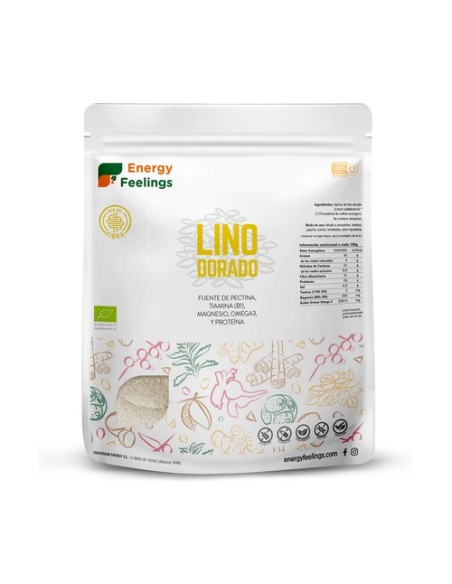 Harina de lino dorado Eco 500 g de polvo Energy Feelings