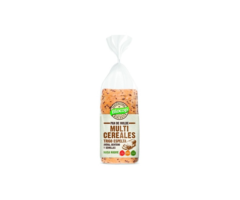 Pan de molde de trigo y espelta multicereales 400 g Biocop