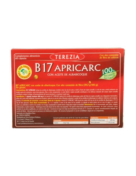B17 Apricarc con Aceite de Albaricoque 60 cápsulas Terezia Company
