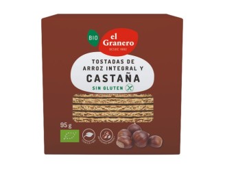 Tostadas de arroz integral y castañas sin gluten