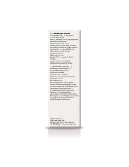 Extracto de Castaño de Indias Fórmula XXI 50 ml Soria Natural