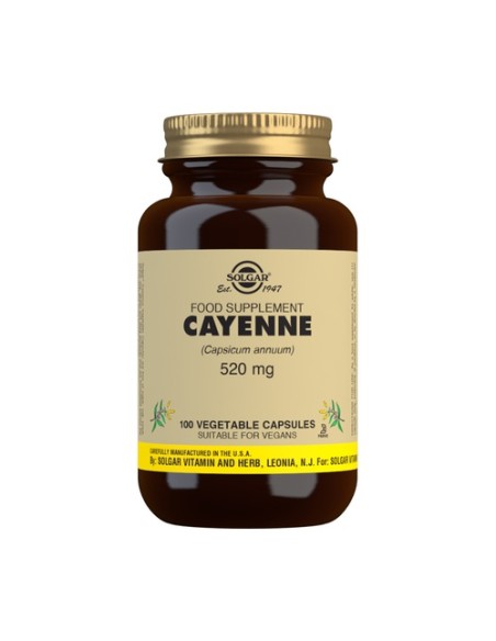 Cayena 100 cápsulas vegetales (520mg) Solgar