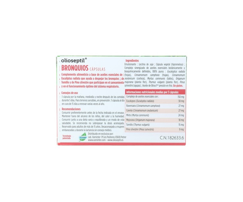 Olioseptil Bronquios 15 cápsulas vegetales Olioseptil
