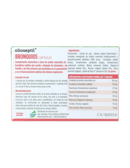 Olioseptil Bronquios 15 cápsulas vegetales Olioseptil