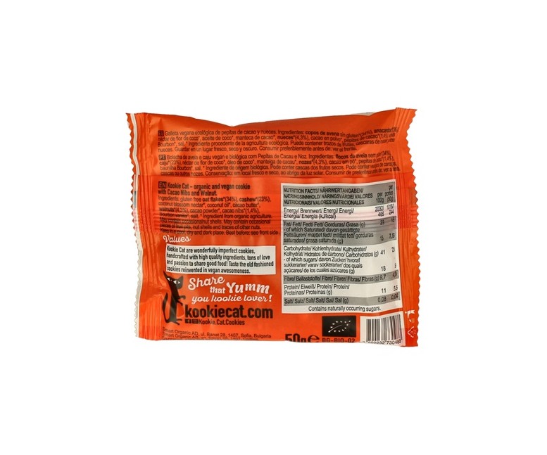 Pepitas de Cacao & Nueces 50 g Kookie Cat