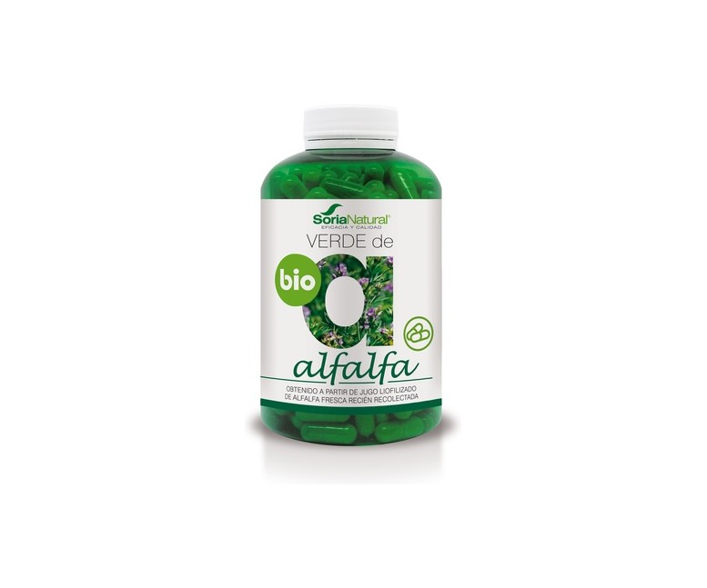 Verde de Alfalfa Bio 240 cápsulas vegetales de 630 mg Soria Natural