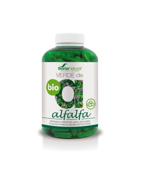 Verde de Alfalfa Bio 240 cápsulas vegetales de 630 mg Soria Natural