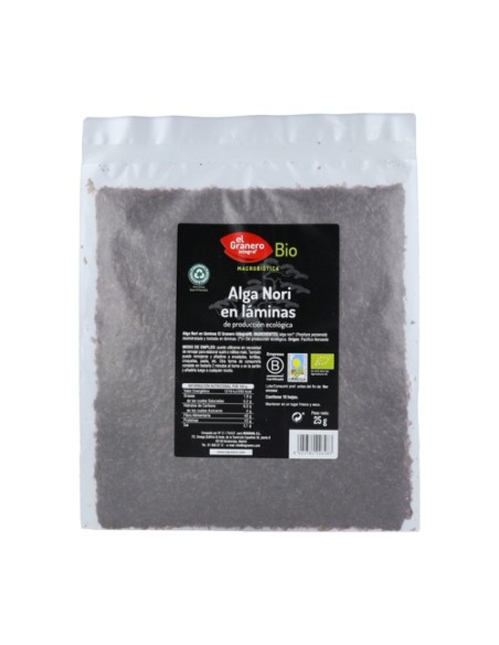 Alga nori en láminas Bio 25 g El Granero Integral