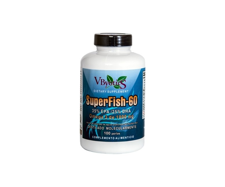 Superfish 60 (epa 35%-dha 25%) 100 perlas de 1419mg Vbyotics
