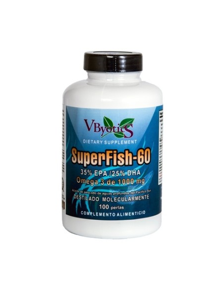 Superfish 60 (epa 35%-dha 25%) 100 perlas de 1419mg Vbyotics