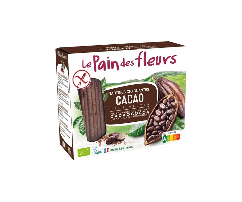 Tostadas Crujientes de Cacao Bio Sin Gluten 160 g Le pain des fleurs