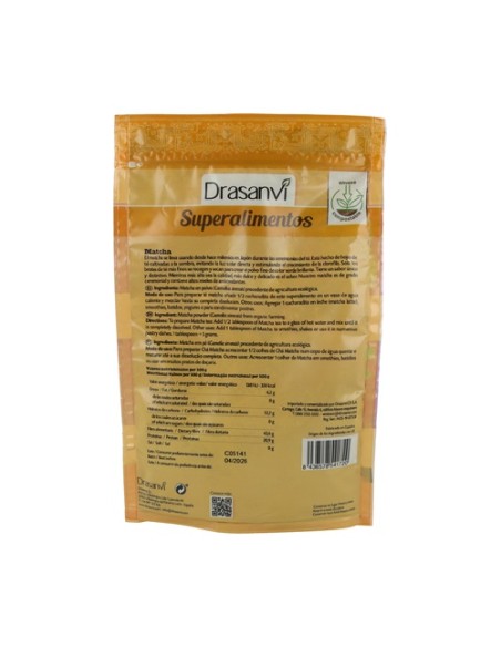 Superalimentos matcha ceremonial doypack 70 g de polvo (Matcha) Drasanvi