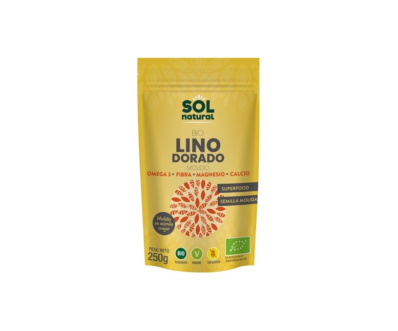 Semillas de lino doradas y trituradas Bio 250 g Sol Natural