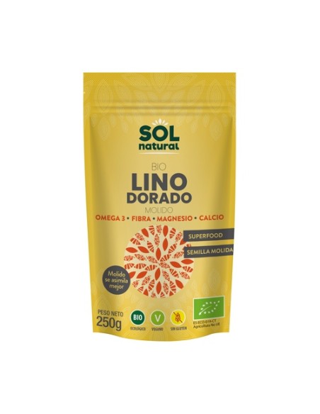 Semillas de lino doradas y trituradas Bio 250 g Sol Natural