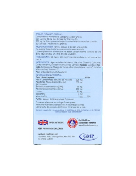 Eyewise Omega 3 60 cápsulas Lamberts