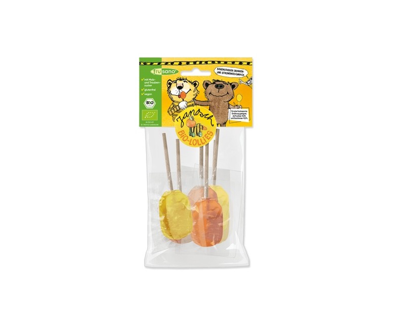 Piruletas orgánicas de naranja y limón 60 g (Naranja - Limón) Frusano
