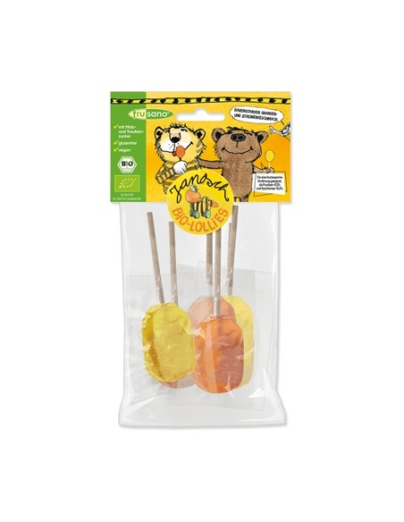 Piruletas orgánicas de naranja y limón 60 g (Naranja - Limón) Frusano