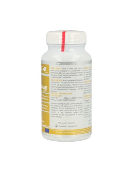 Vit D3 AB 90 comprimidos de 5000UI Airbiotic