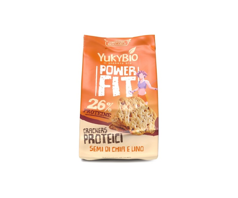 Cracker salado proteico con chia y lino 200 g Yukybio