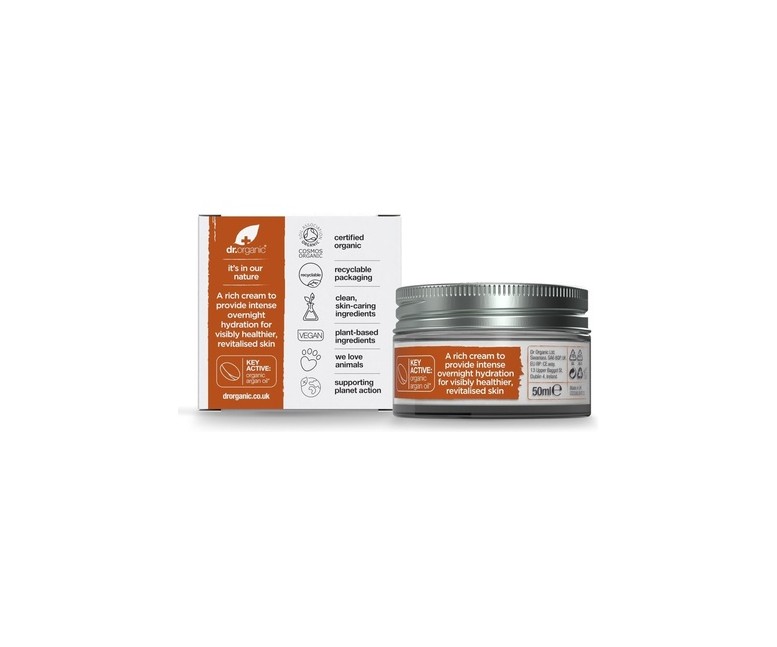 Crema de noche Aceite de Argán - piel normal a seca 50 ml de crema Dr. Organic