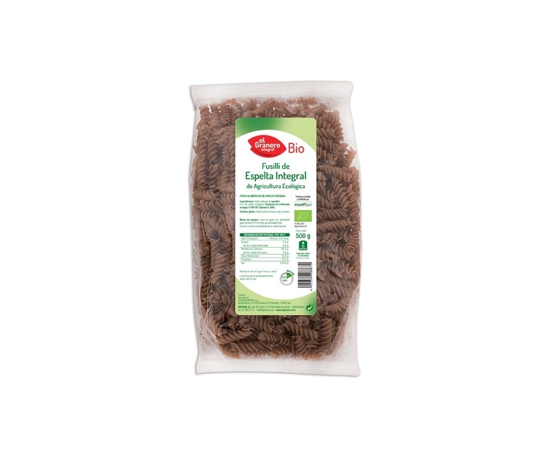 Pasta Fusilli de Espelta Integral Bio 500 g El Granero Integral