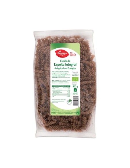 Pasta Fusilli de Espelta Integral Bio 500 g El Granero Integral