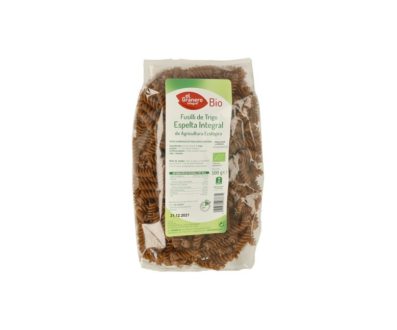 Pasta Fusilli de Espelta Integral Bio 500 g El Granero Integral
