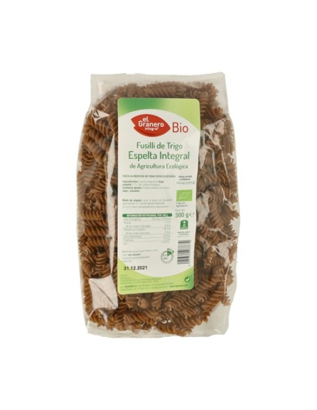 Pasta Fusilli de Espelta Integral Bio 500 g El Granero Integral