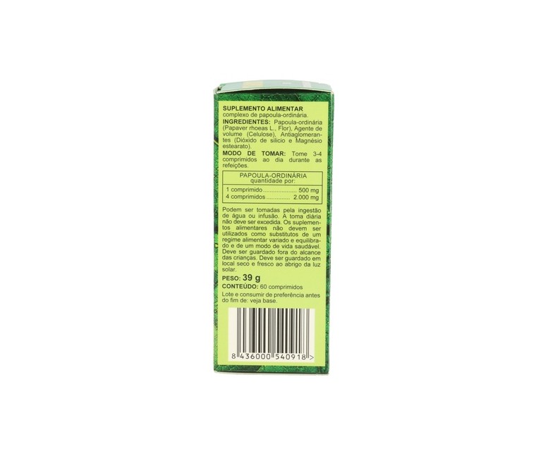 Amapola 60 comprimidos de 500mg Integralia