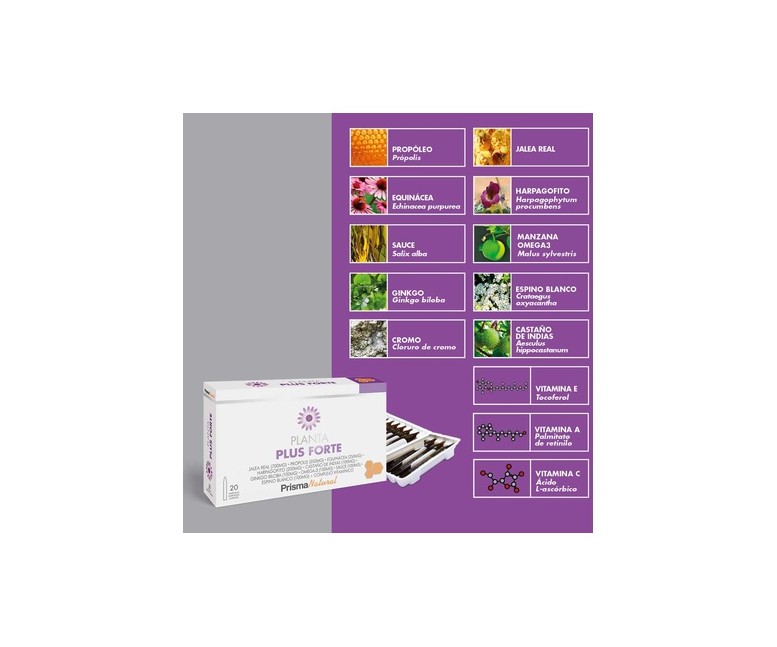 Plantaplus Forte jalea real 20 ampollas de 10ml Prisma Natural