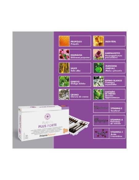 Plantaplus Forte jalea real 20 ampollas de 10ml Prisma Natural