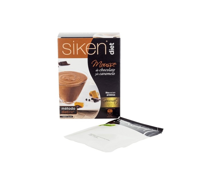 Siken Diet Mousse Gourmet de Chocolate y Caramelo Gourmet 7 sobres de 23g Siken