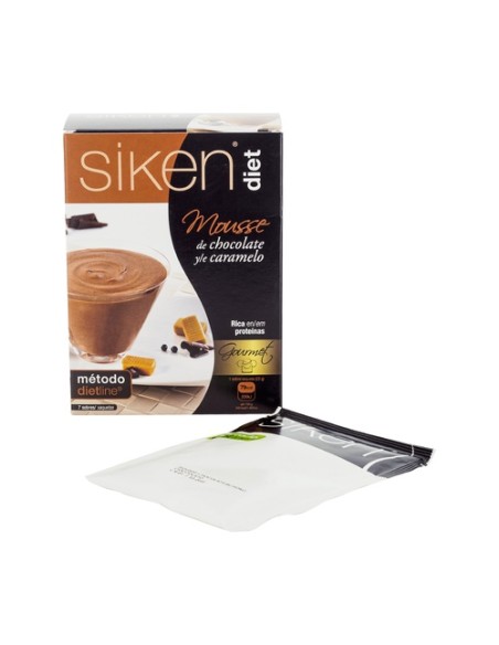 Siken Diet Mousse Gourmet de Chocolate y Caramelo Gourmet 7 sobres de 23g Siken