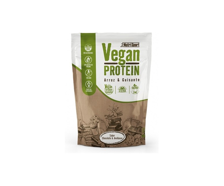 Proteína vegana choco y avellanas 468 g Nutrisport