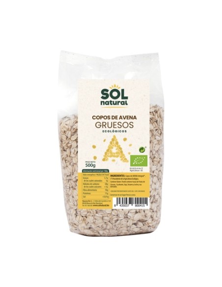 Copos de avena integral gruesos Bio 500 g Sol Natural
