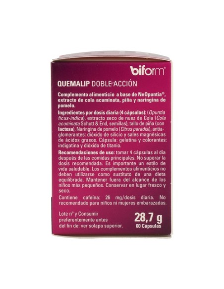 Quemalip Doble Acción 60 cápsulas Biform