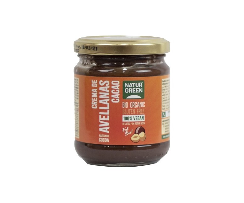 Crema de avellana de cacao Bio 200 g de crema NaturGreen