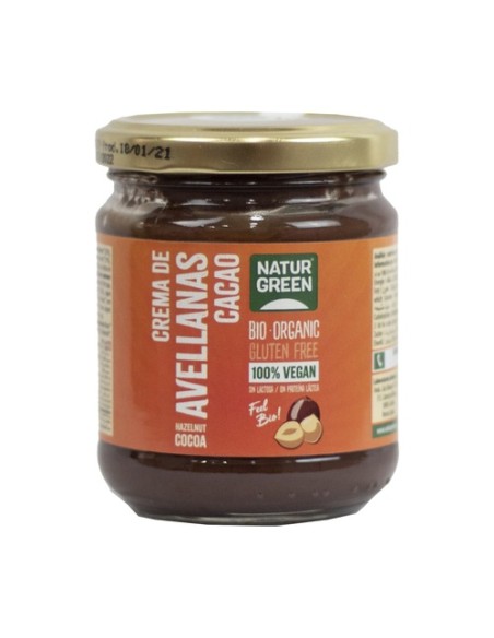 Crema de avellana de cacao Bio 200 g de crema NaturGreen