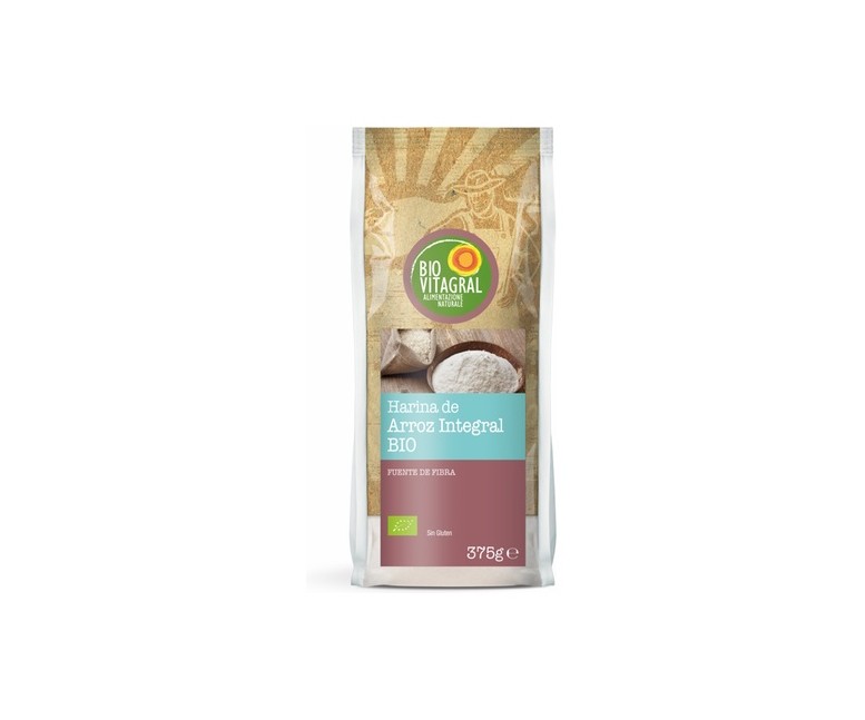 Harina de Arroz Integral Sin Gluten 375 g Biovitagral
