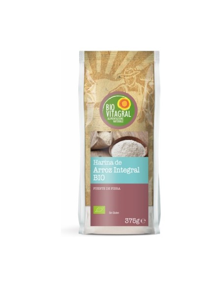 Harina de Arroz Integral Sin Gluten 375 g Biovitagral
