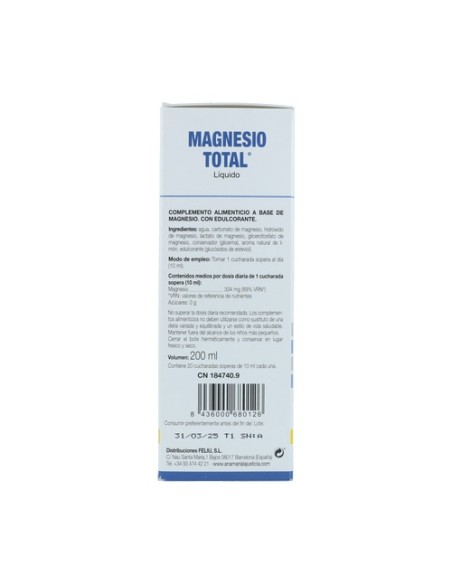 Magnesio Total Líquido 200 ml (Limón) Ana Maria Lajusticia