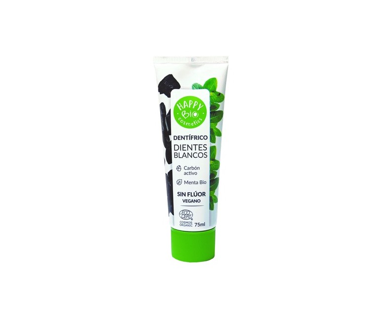 Dentifrico dientes blancos carbon activo 75 ml Happy Bio